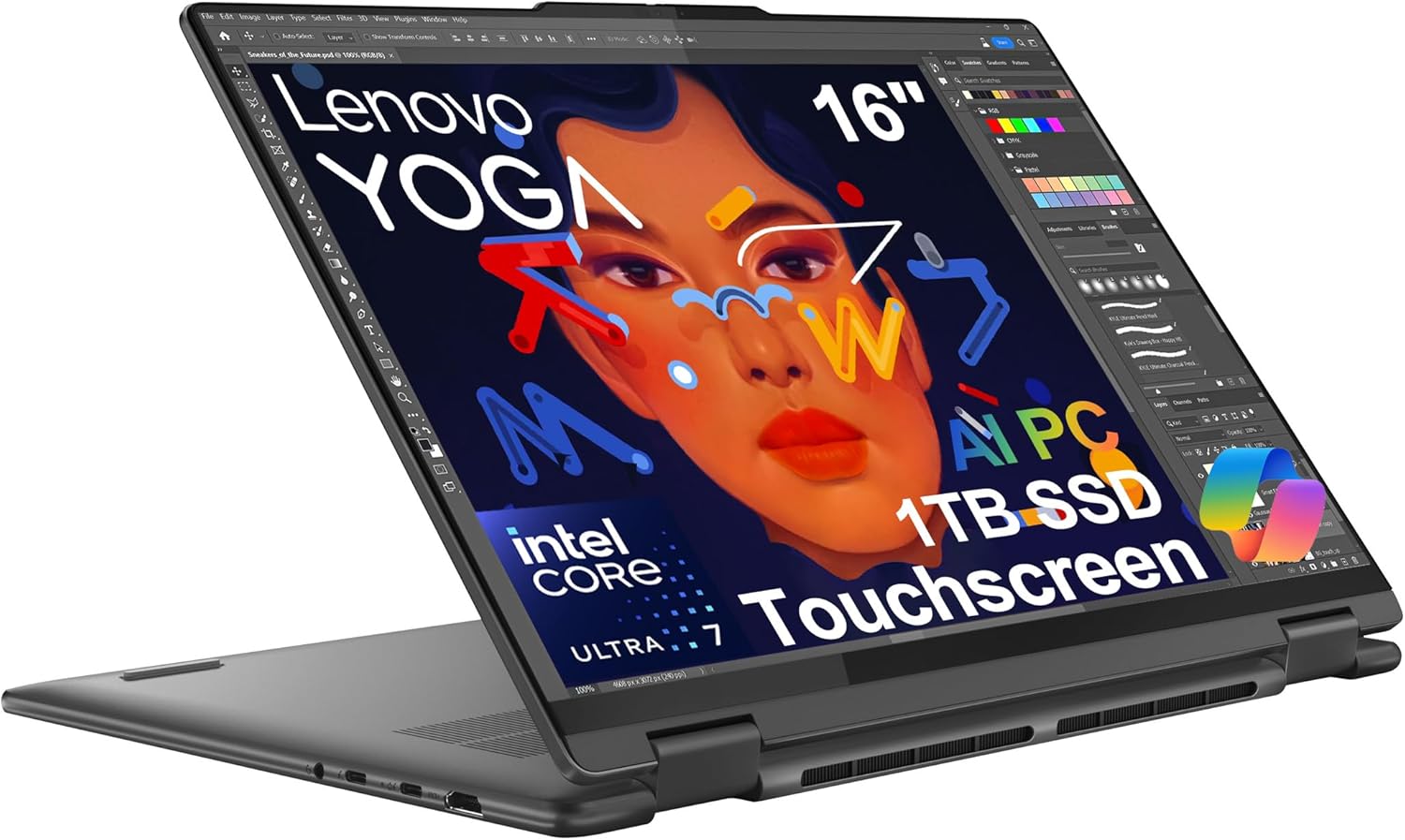 لينوفو يوجا 7i معالج i7-1355U الجيل 13 - ذاكرة 16 جيجا - هارد 512 جيجا SSD - شاشة 16 بوصة لمس